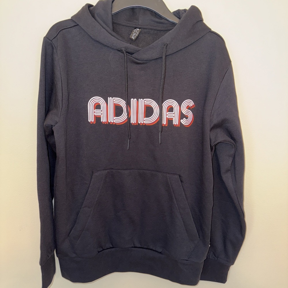 Adidas‎ Men's Hoodie Black Small Colorful Logo Sweatshirt New With Tags